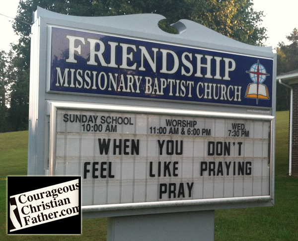 Church Sign About Prayer Friendship Missionary Baptist Church