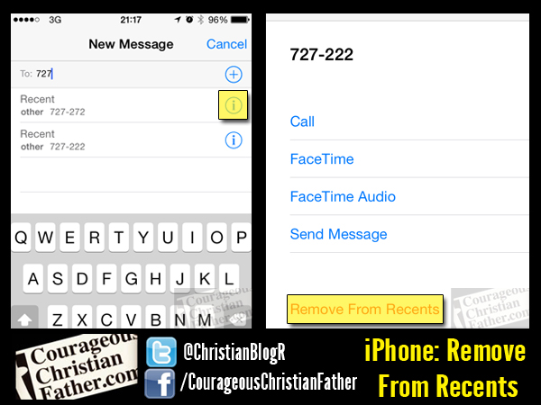 iPhone: Remove from Recents