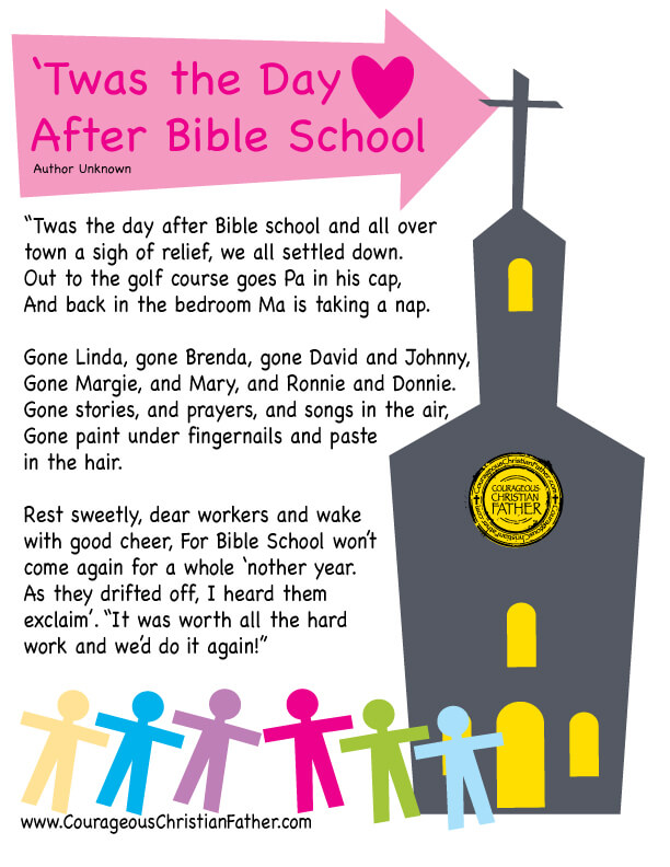Twas the Day After Bible School Printable