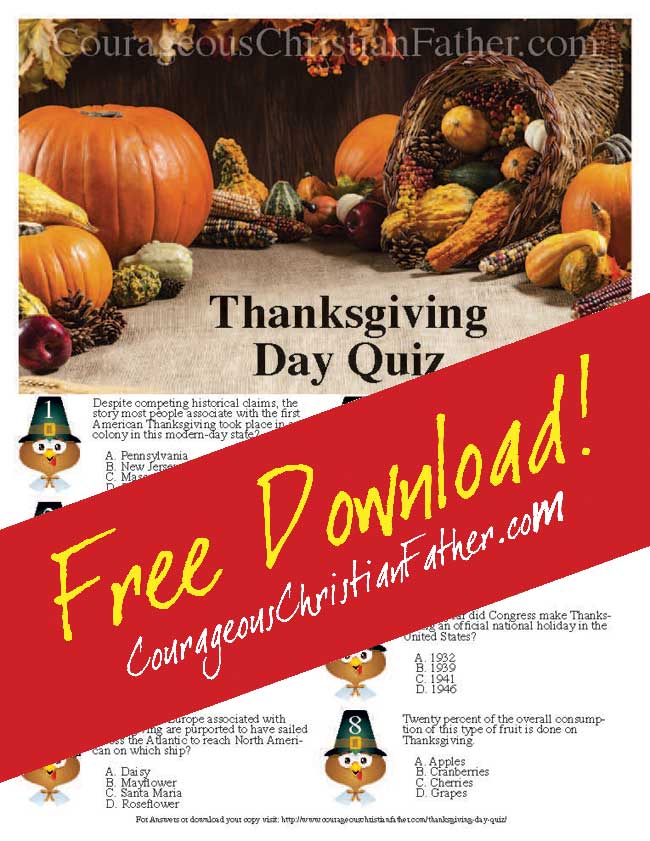 Thanksgiving Day Quiz Printable
