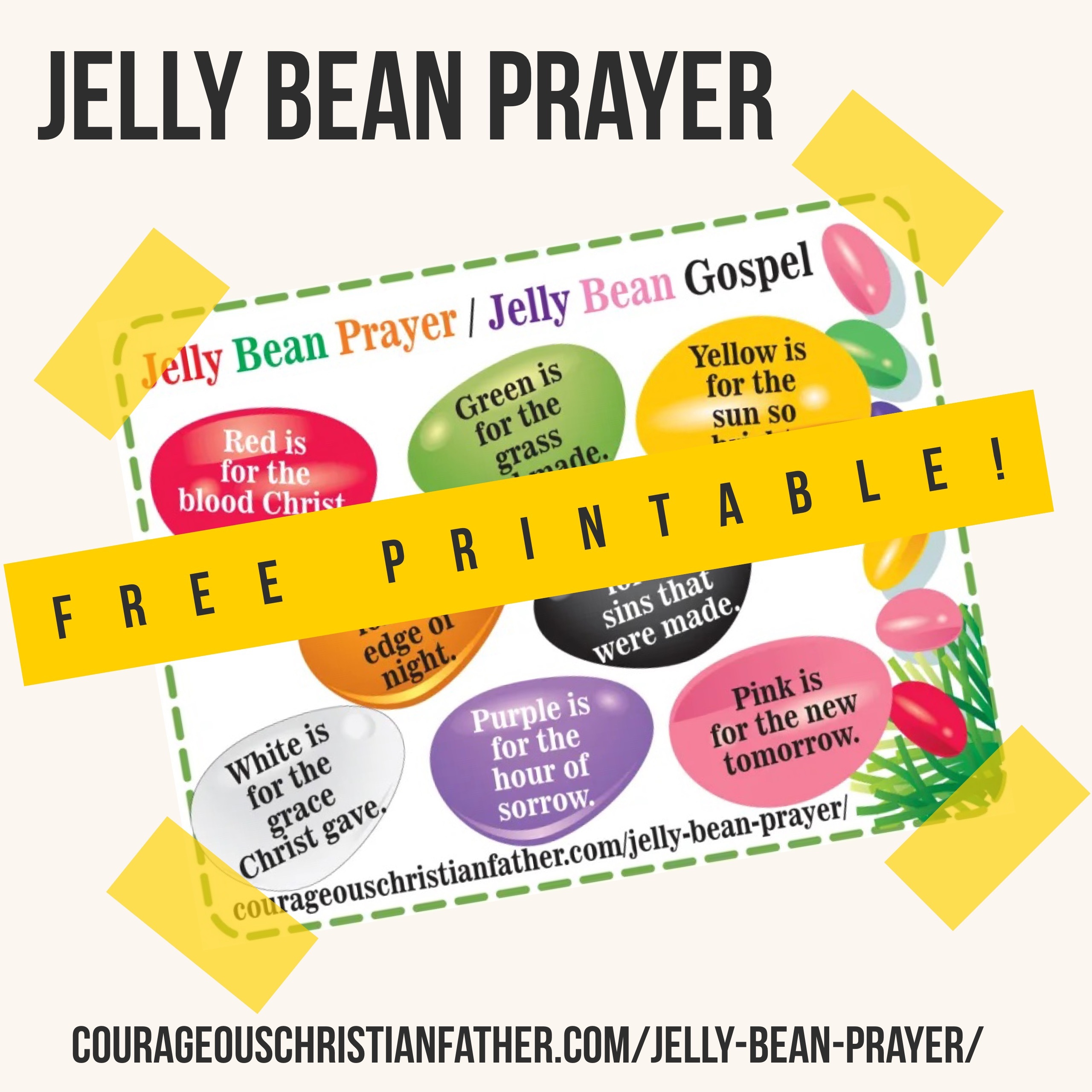 Jelly Bean Prayer Printable – Jelly Bean Gospel – Printable
